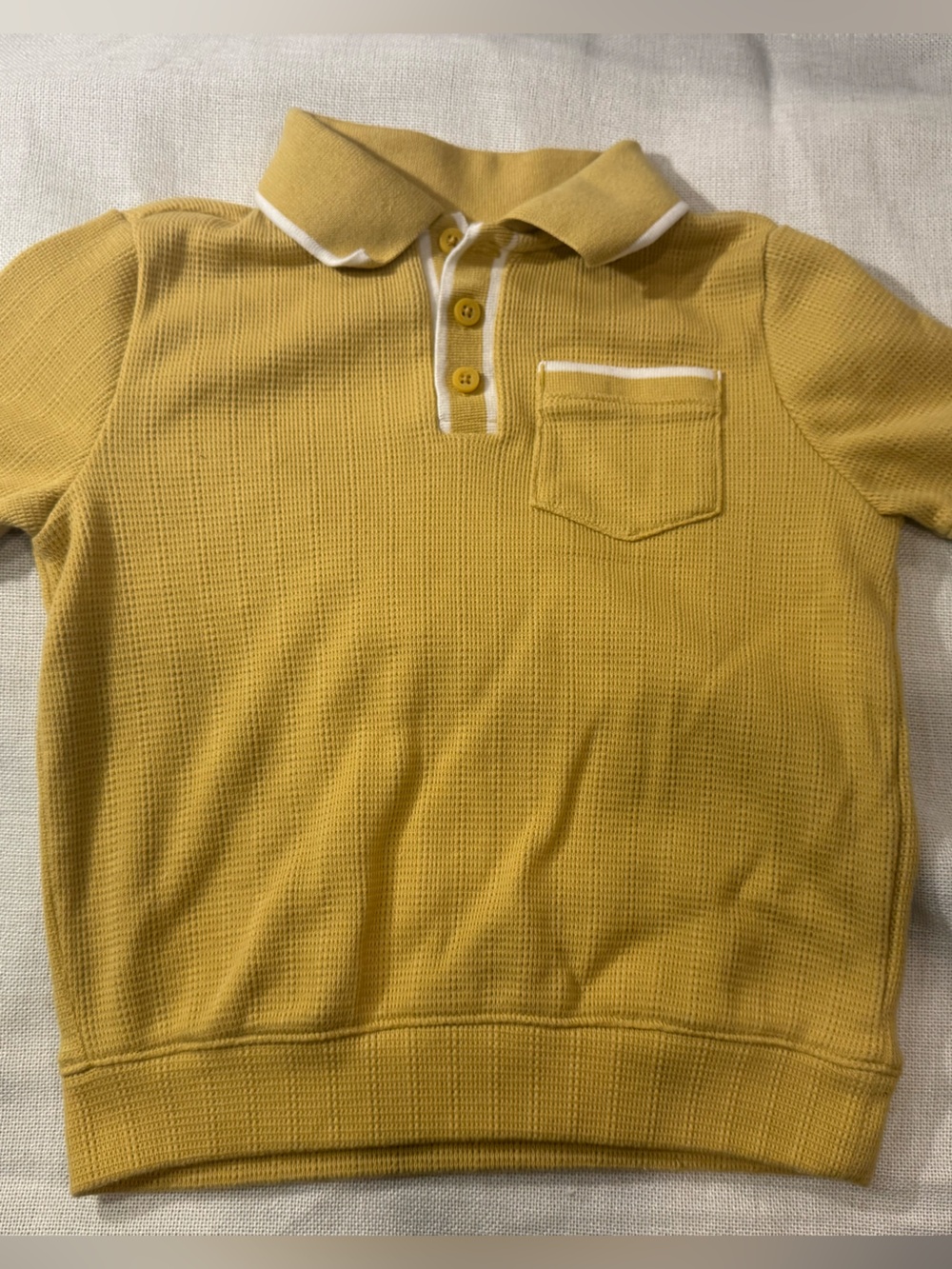 Old Navy Boys' Short Sleeve Polo in Mustard Yellow with White Trim